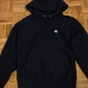 Champion Women’s Championship Classic Black Hoodie, Pockets, Size Small